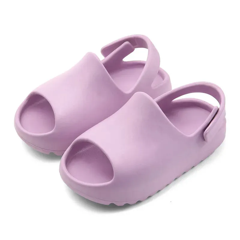 Comwarm Kids Fashion Sandals Summer Boys Slides Girls Thick Platform Non-slip Slippers Children's Home Bathroom Bath Baby Slides