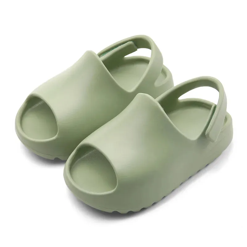 Comwarm Kids Fashion Sandals Summer Boys Slides Girls Thick Platform Non-slip Slippers Children's Home Bathroom Bath Baby Slides