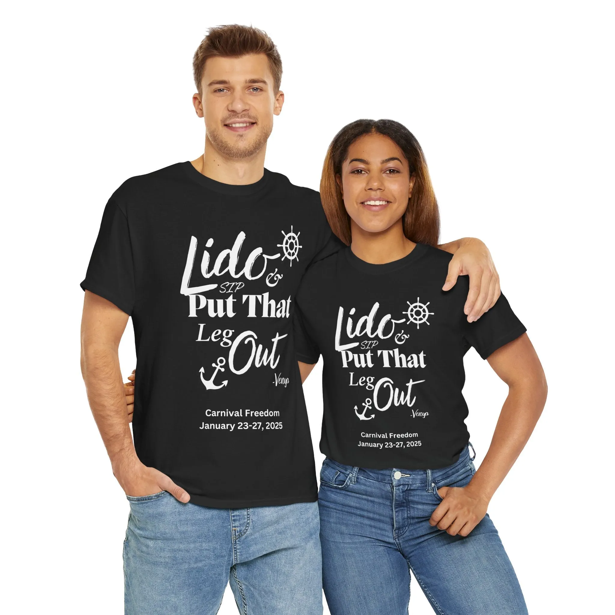 Lido Deck Unisex Tee - Cruise Ship Beach Poolside Vacation Shirt - Put That Leg Out